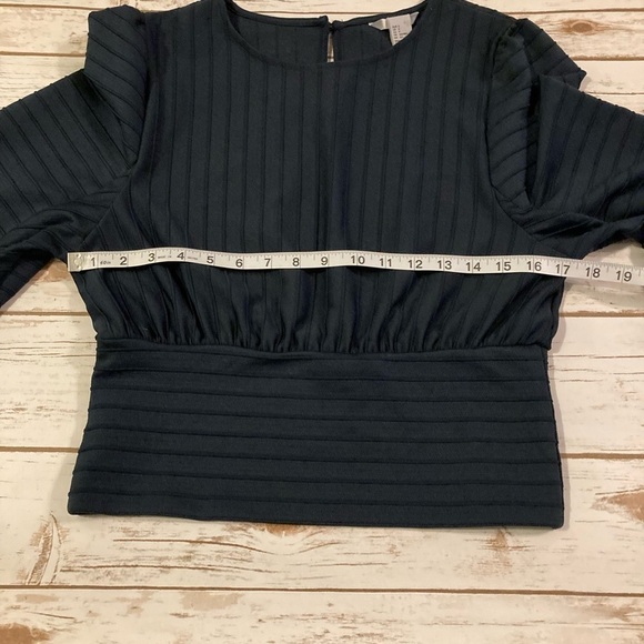 H&M Navy Blue Long Sleeve Blouse Small - Picture 9 of 12